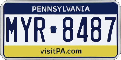 PA license plate MYR8487