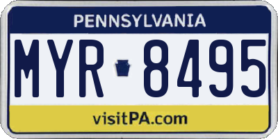 PA license plate MYR8495