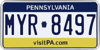 PA license plate MYR8497
