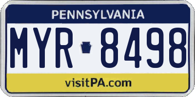 PA license plate MYR8498