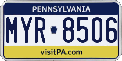 PA license plate MYR8506