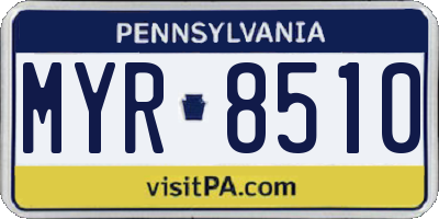 PA license plate MYR8510
