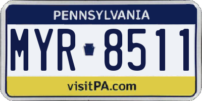 PA license plate MYR8511