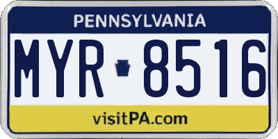 PA license plate MYR8516