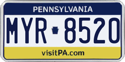 PA license plate MYR8520