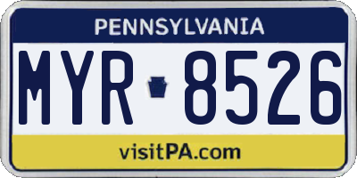 PA license plate MYR8526