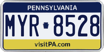 PA license plate MYR8528