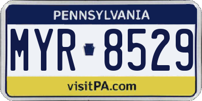 PA license plate MYR8529