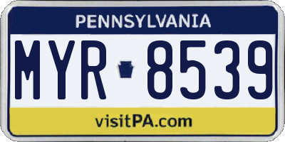 PA license plate MYR8539