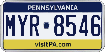 PA license plate MYR8546