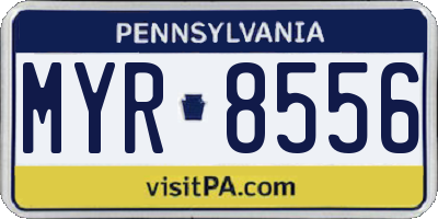 PA license plate MYR8556