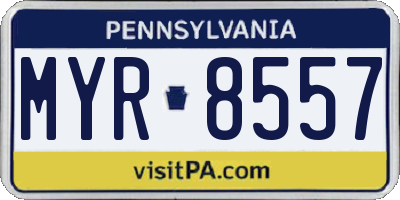 PA license plate MYR8557