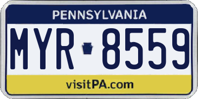 PA license plate MYR8559
