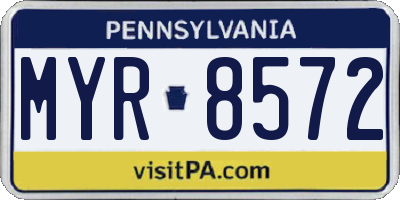 PA license plate MYR8572