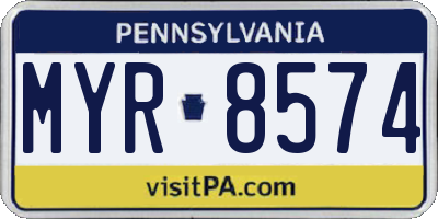 PA license plate MYR8574