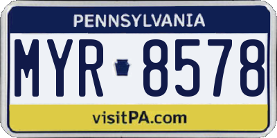 PA license plate MYR8578