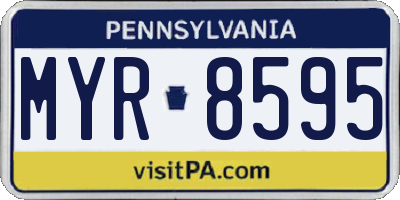PA license plate MYR8595