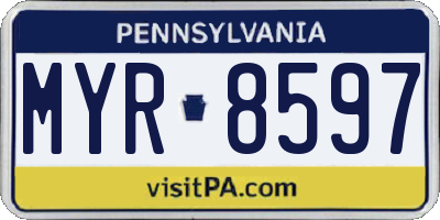 PA license plate MYR8597