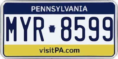 PA license plate MYR8599