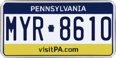 PA license plate MYR8610