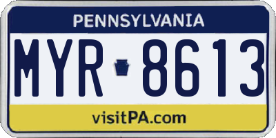 PA license plate MYR8613