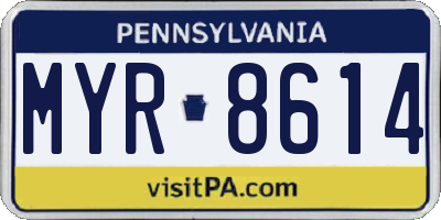PA license plate MYR8614