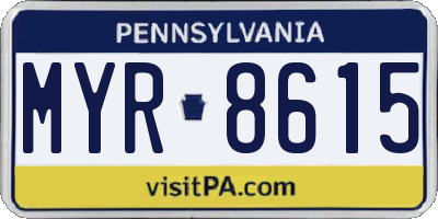 PA license plate MYR8615