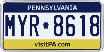 PA license plate MYR8618