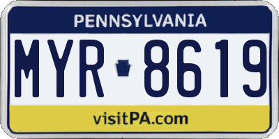 PA license plate MYR8619