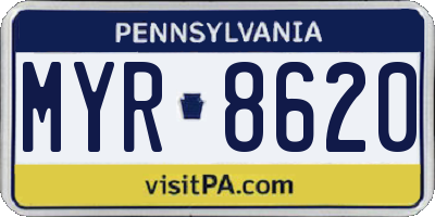 PA license plate MYR8620