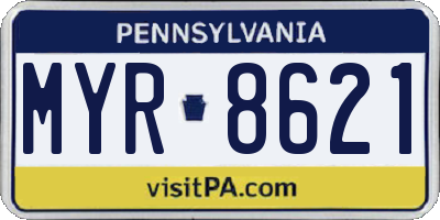 PA license plate MYR8621