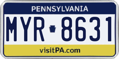 PA license plate MYR8631