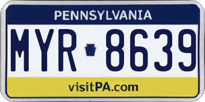 PA license plate MYR8639