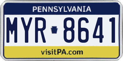 PA license plate MYR8641