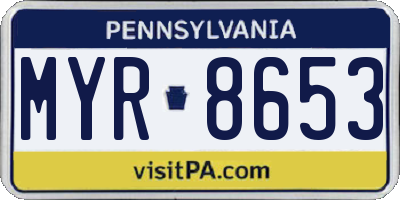 PA license plate MYR8653
