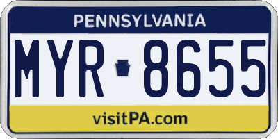 PA license plate MYR8655