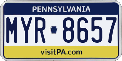 PA license plate MYR8657
