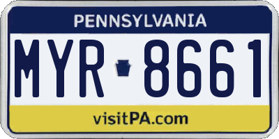 PA license plate MYR8661