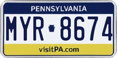 PA license plate MYR8674