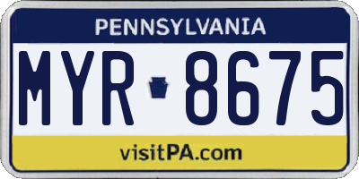 PA license plate MYR8675