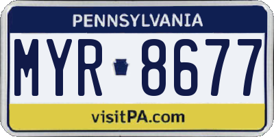PA license plate MYR8677