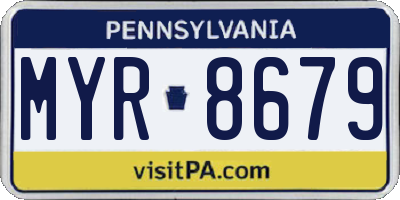 PA license plate MYR8679