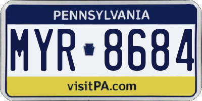 PA license plate MYR8684