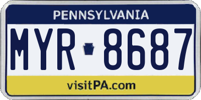 PA license plate MYR8687
