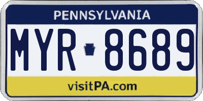 PA license plate MYR8689