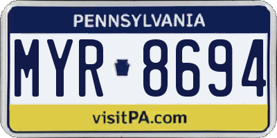 PA license plate MYR8694
