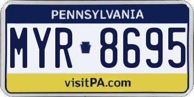 PA license plate MYR8695