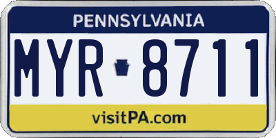 PA license plate MYR8711