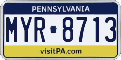 PA license plate MYR8713