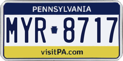 PA license plate MYR8717